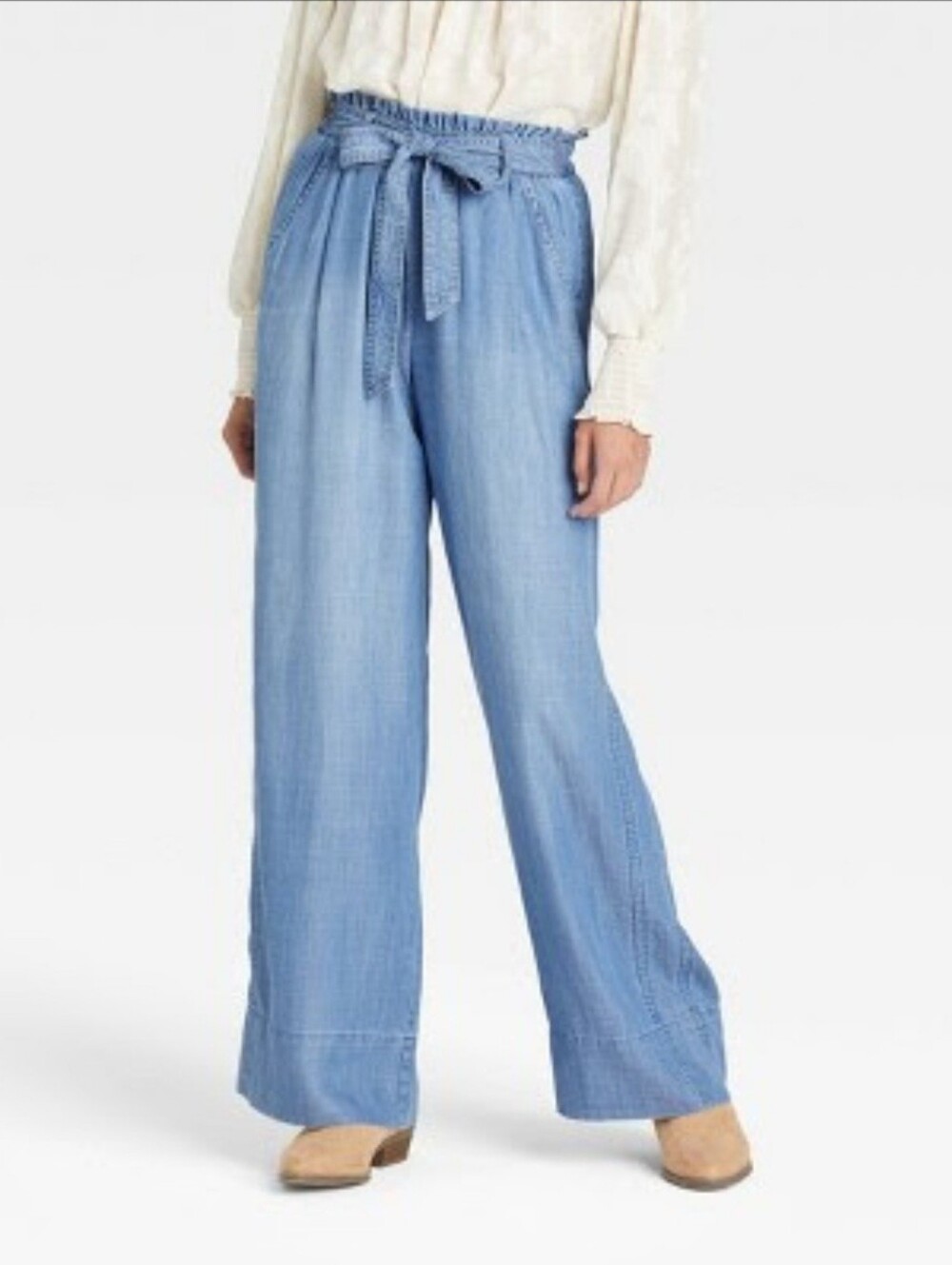 Wide Leg Lightweight Lyocell Trouser Jeans In XS